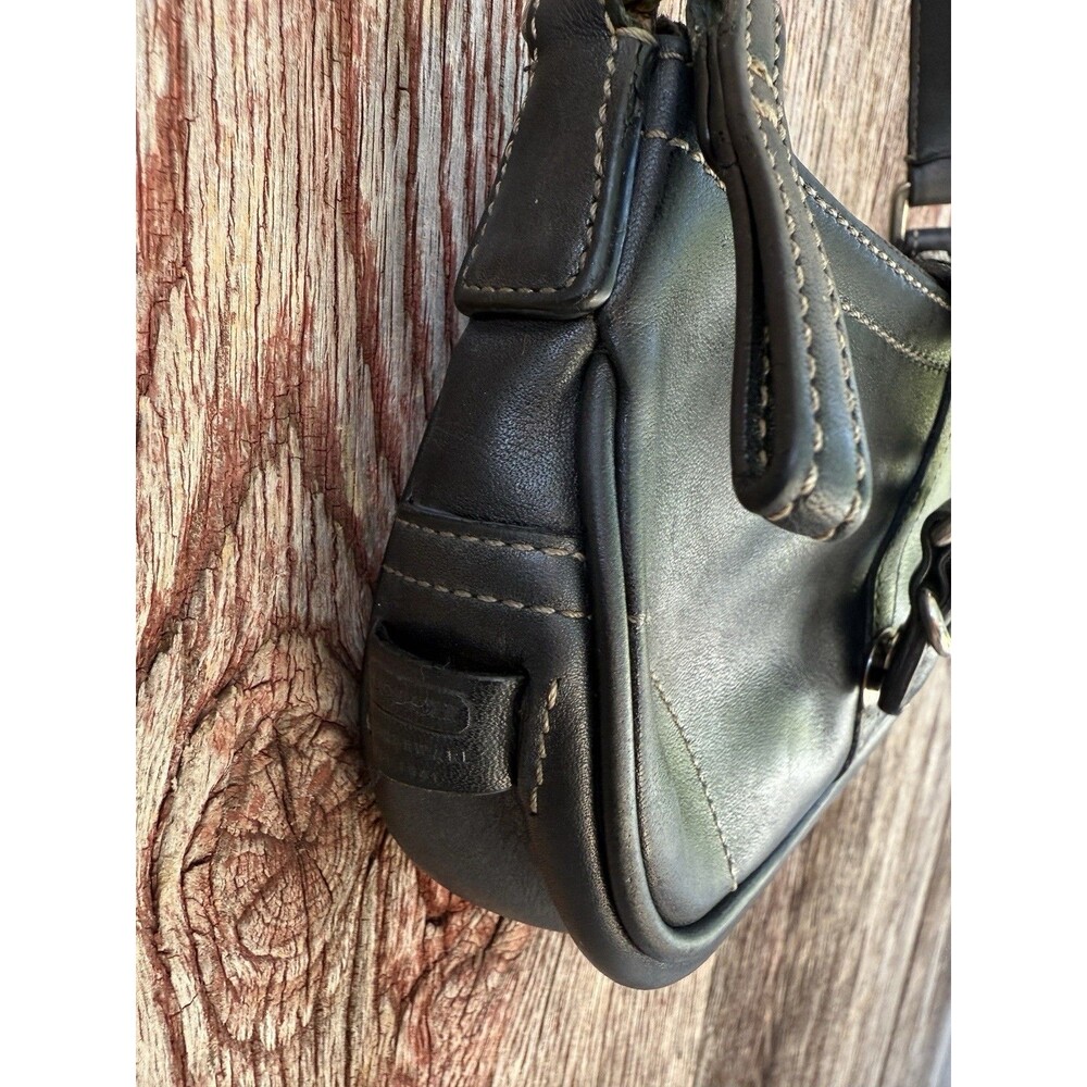Coach Hamptons Leather Buckle Shoulder Hobo Bag “Barbie Bag” 7542 RARE Black - Picture 3 of 7